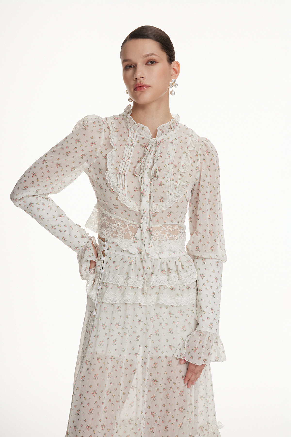 Iolanda Floral Lace Skirt Set
