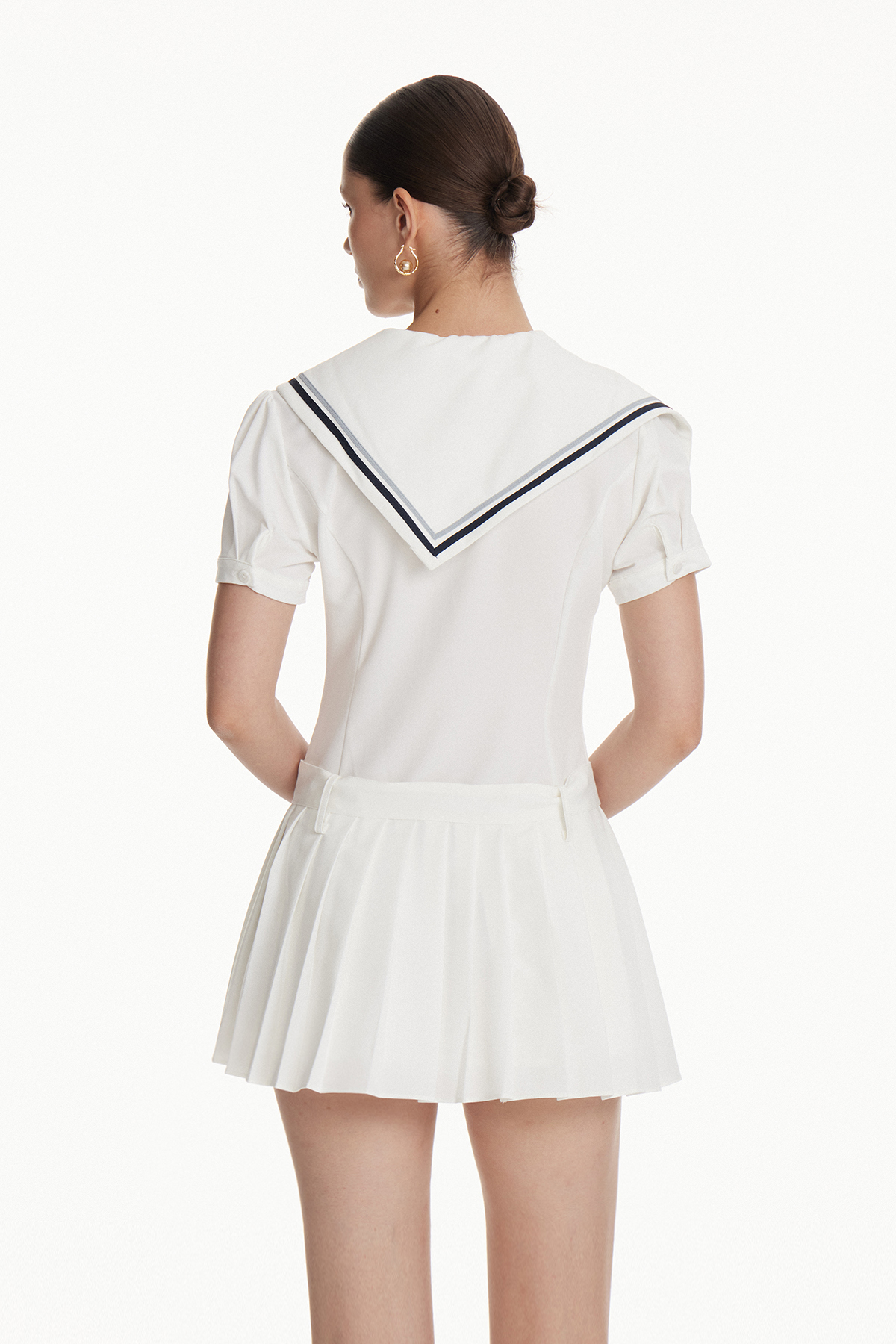 Iolanthe Tie Up Pleated Mini Dress