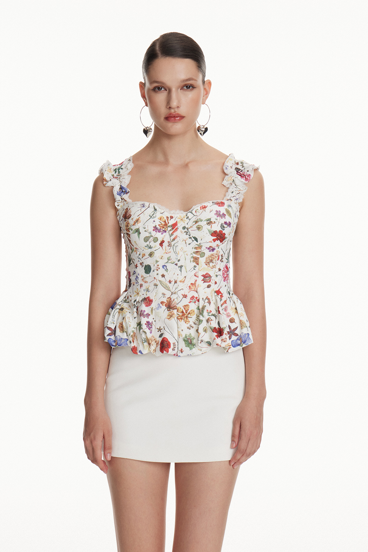 Iomhar Floral Bubble Top