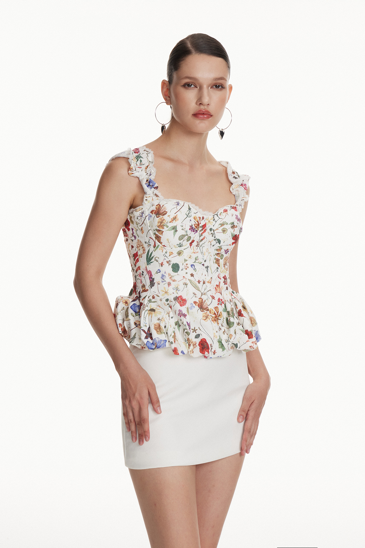 Iomhar Floral Bubble Top