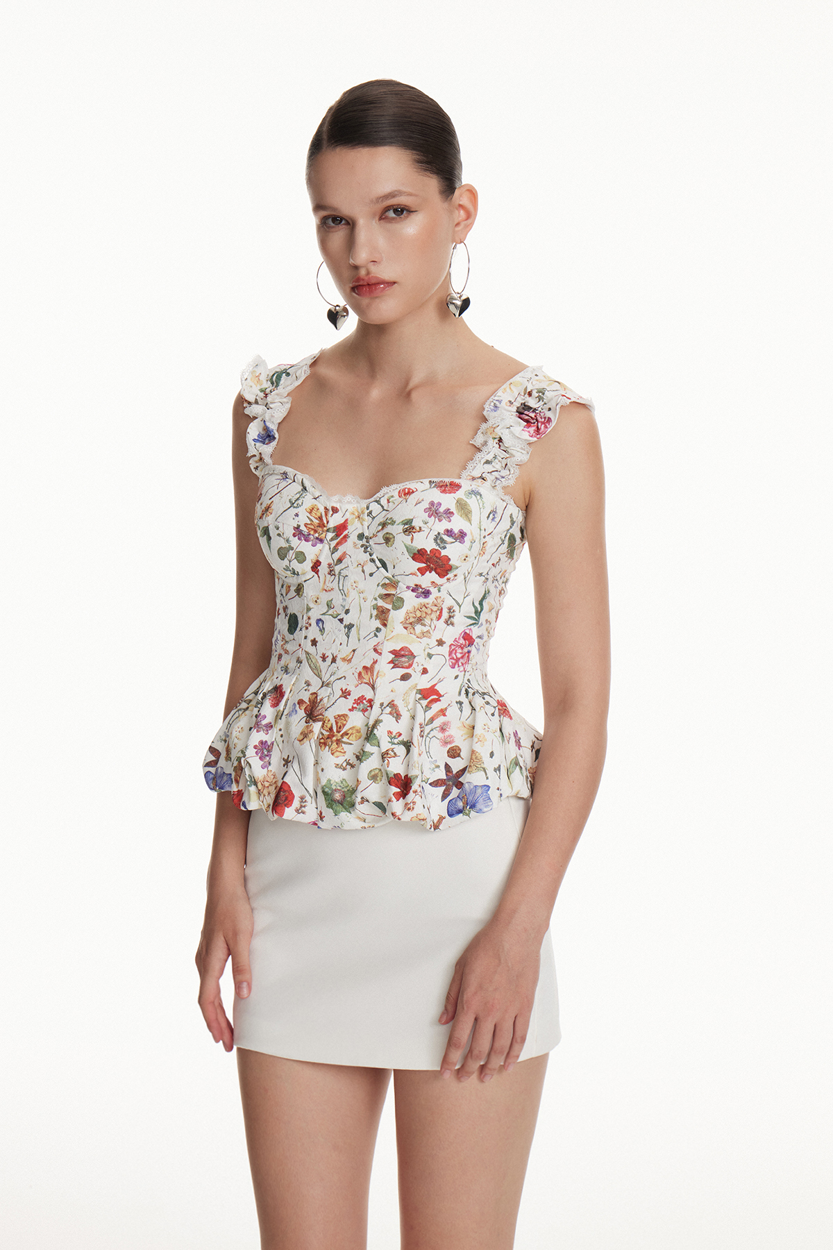 Iomhar Floral Bubble Top