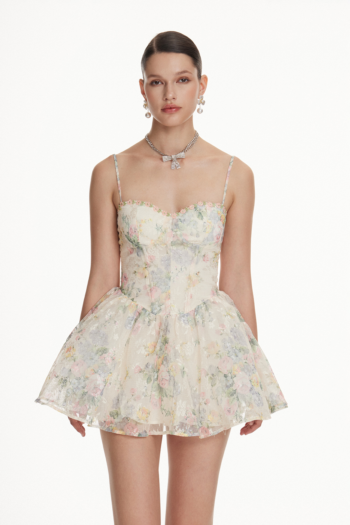 Iona Floral Puffy Mini Dress