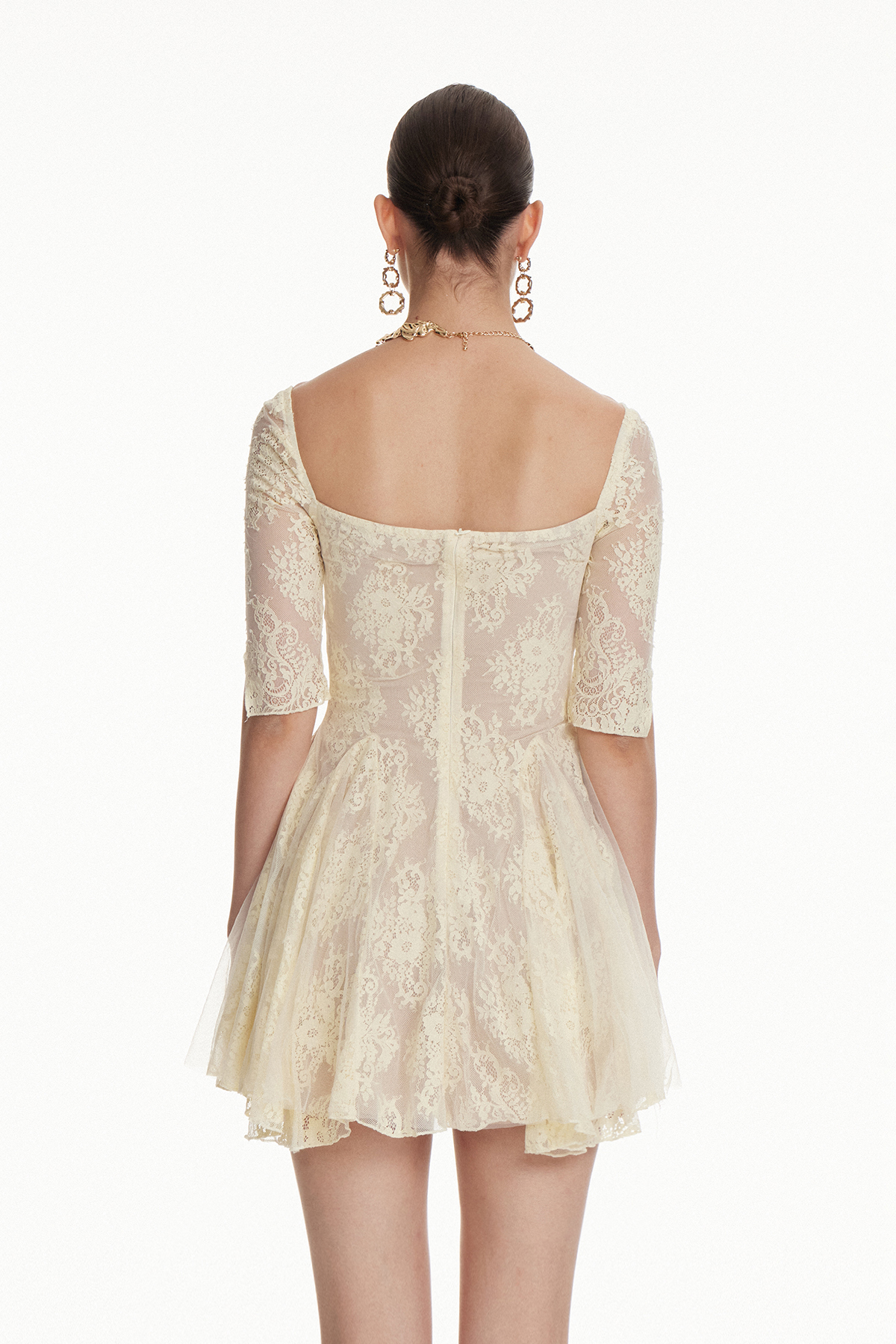 Ionas Lace Flared Mini Dress