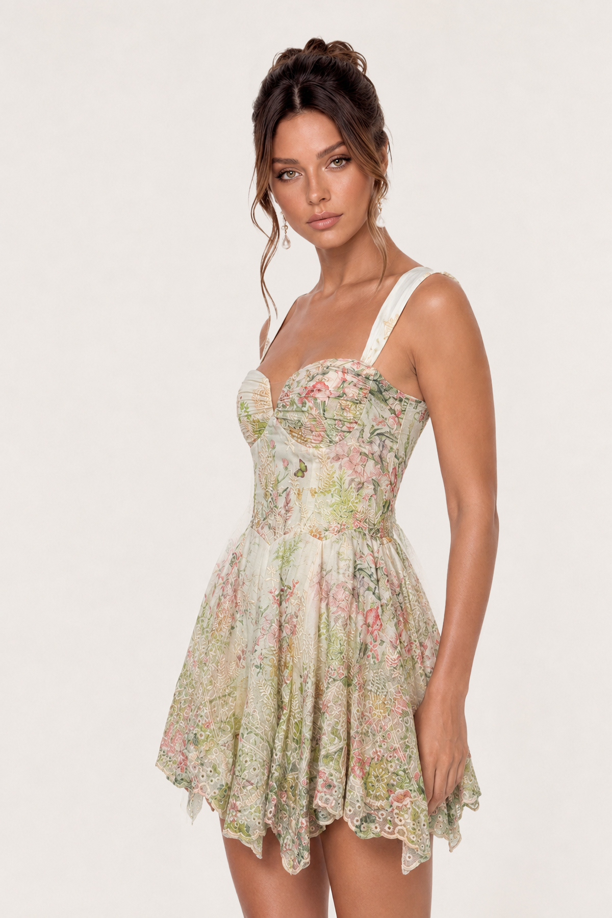 Ionela Print Sleeveless Ruffle Mini Dress