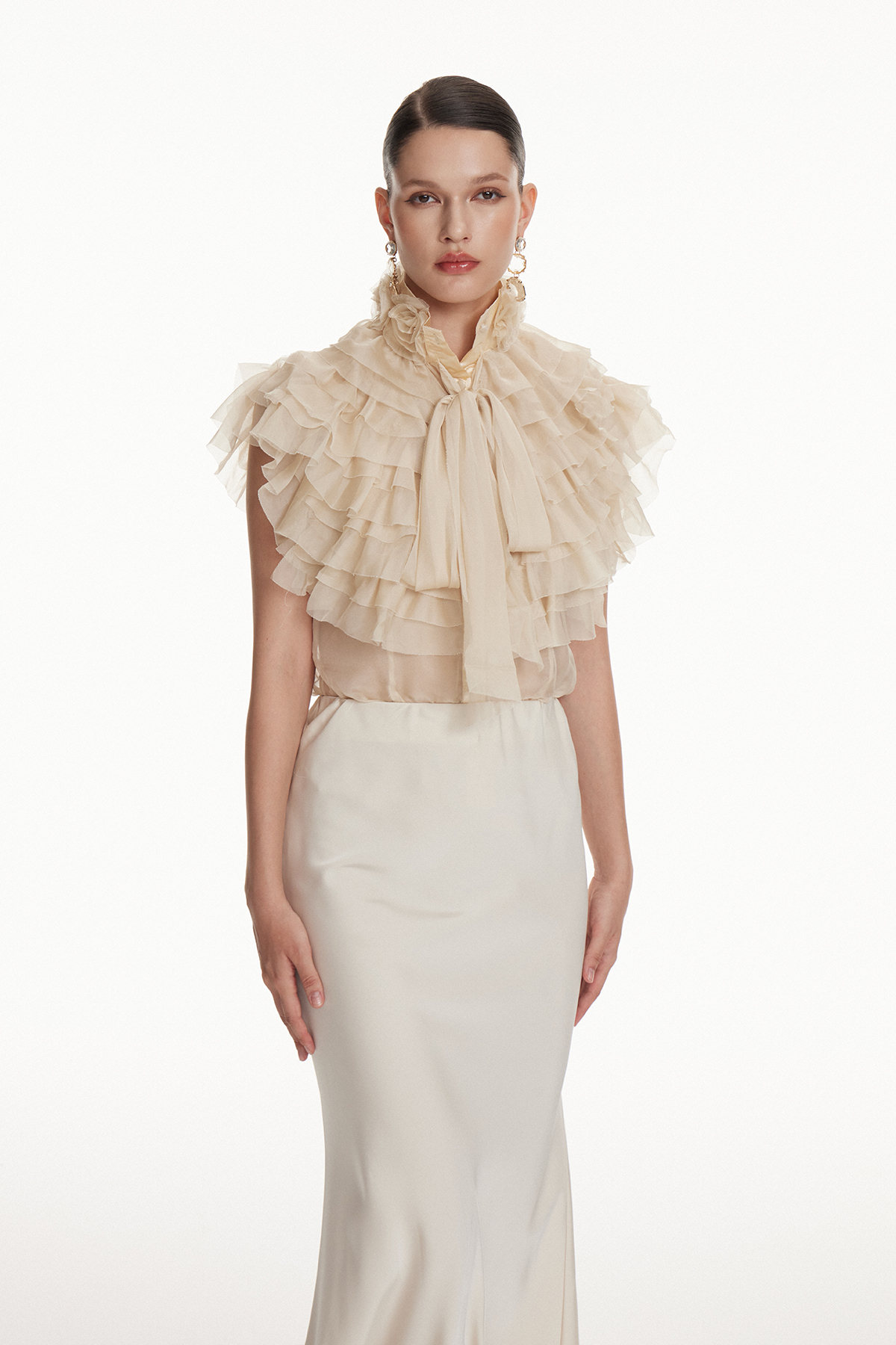Ionelia Tie Up Ruffle Top