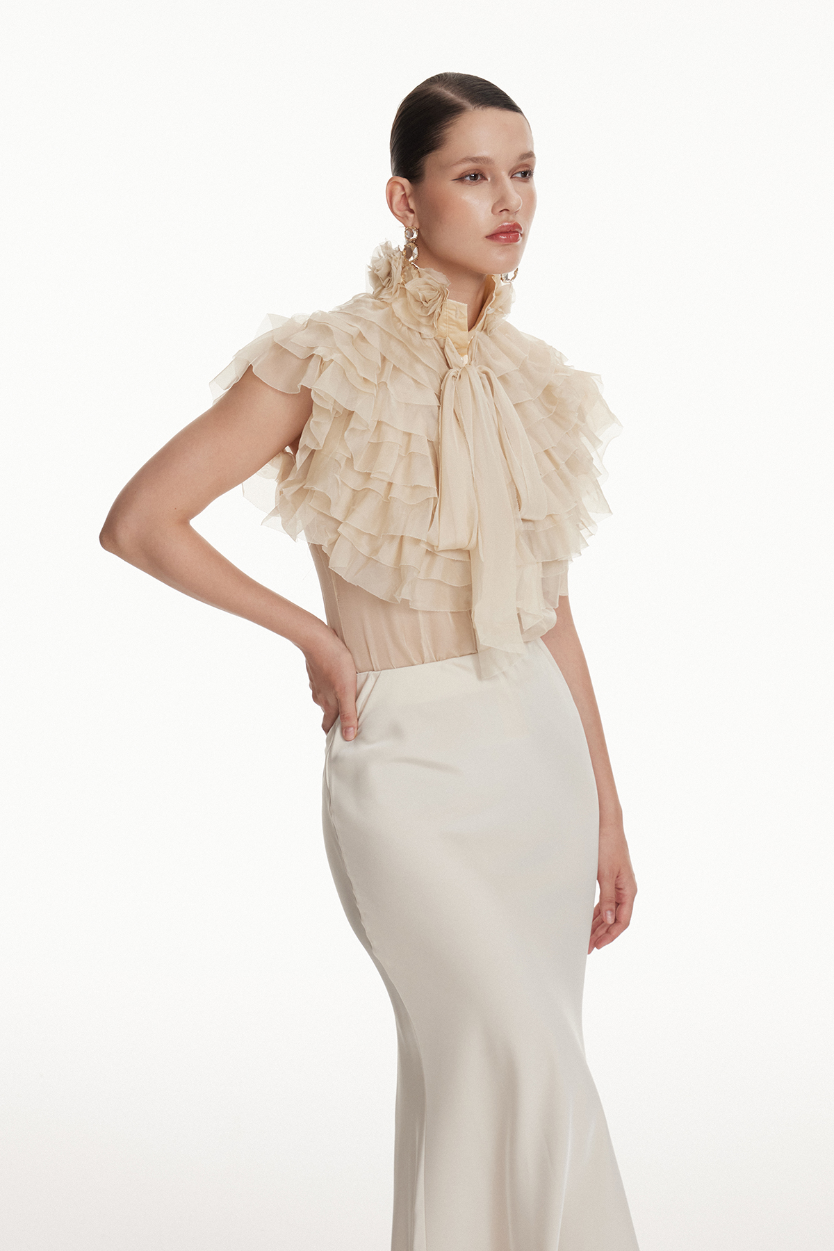 Ionelia Tie Up Ruffle Top