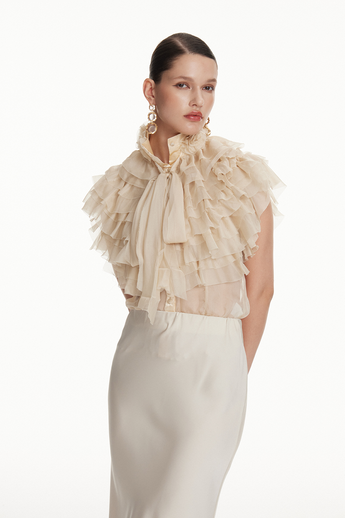 Ionelia Tie Up Ruffle Top