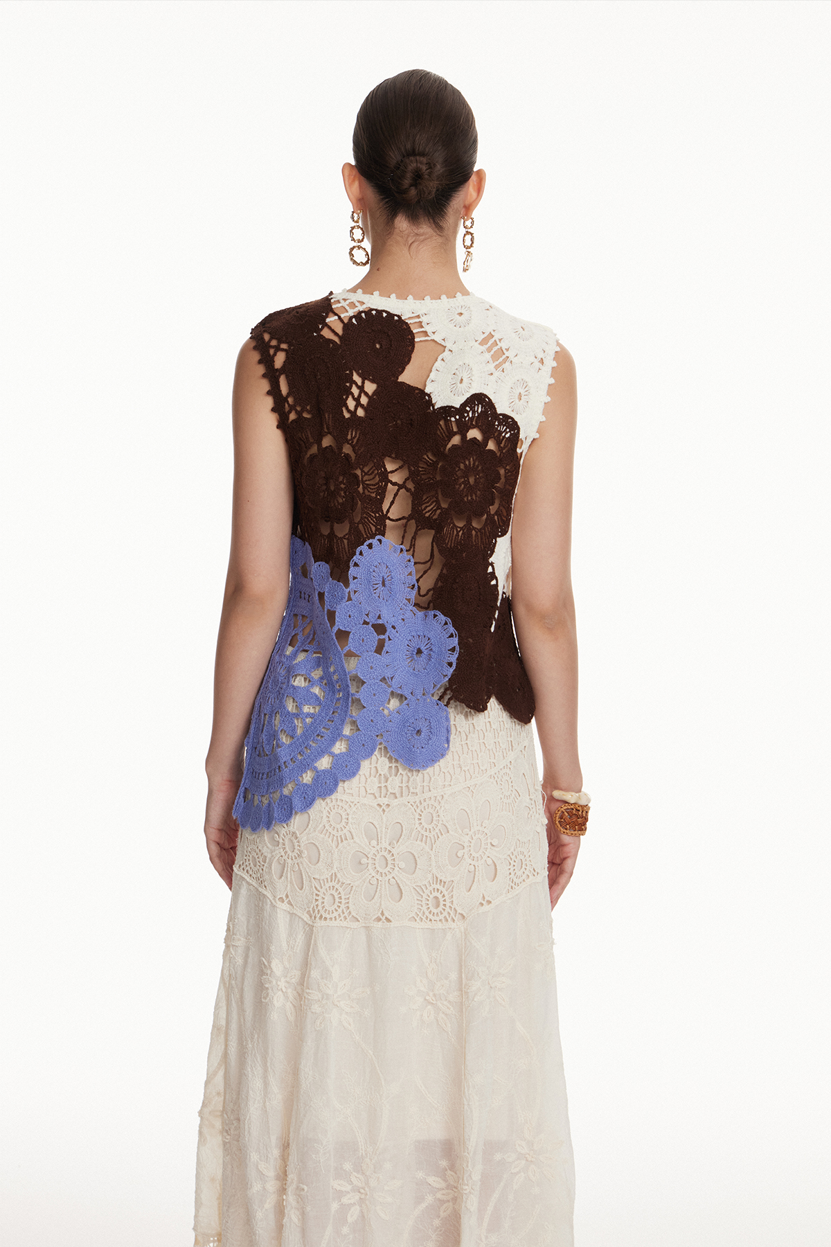 Iorwerth Crochet Flower Top In Black
