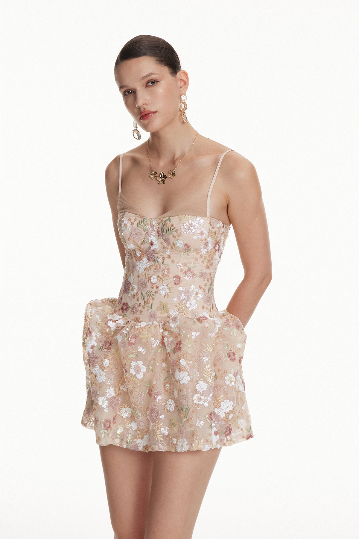 Iosaphat Embroidered Floral Mini Dress