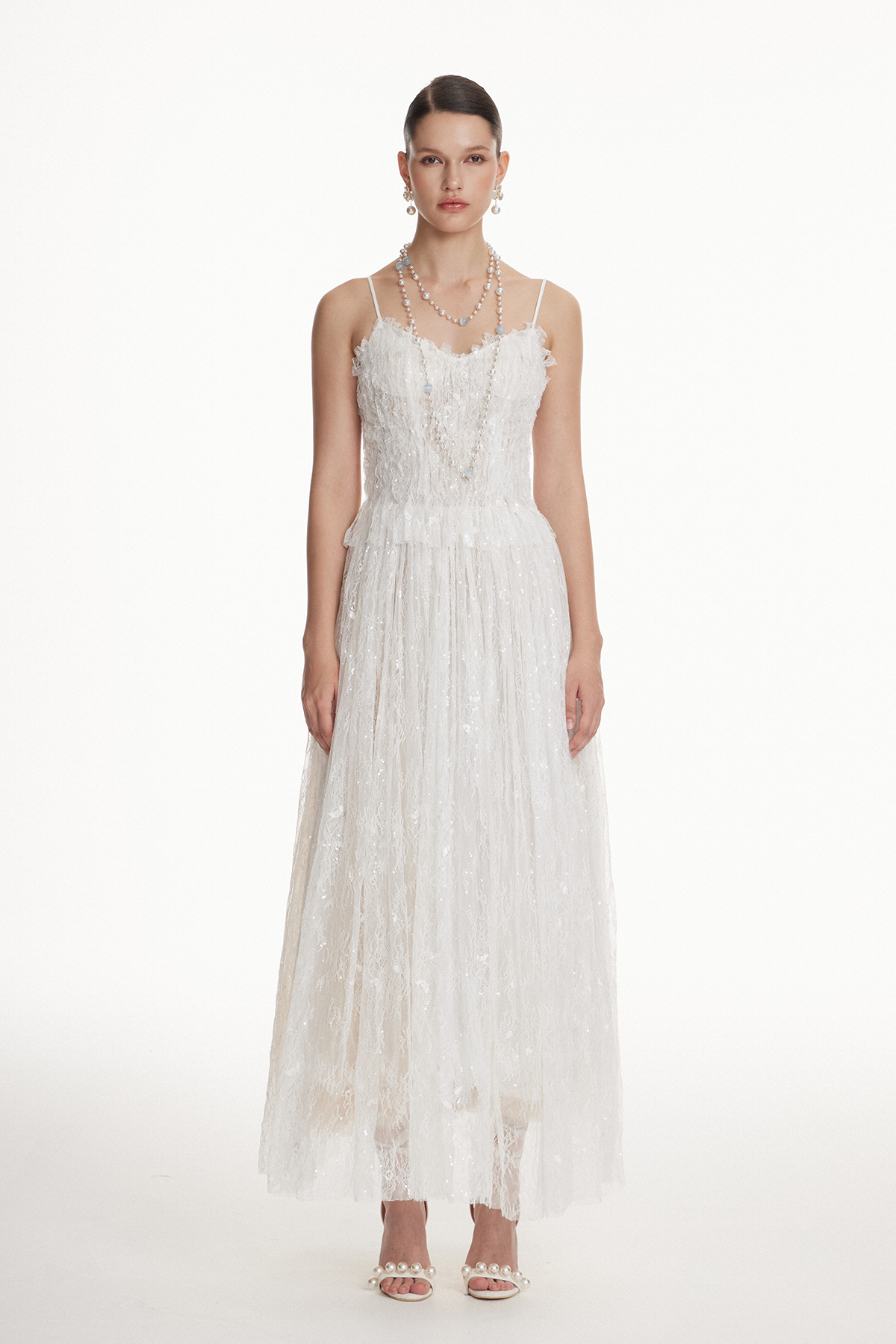 Iosephus Spaghetti Lace Maxi Dress