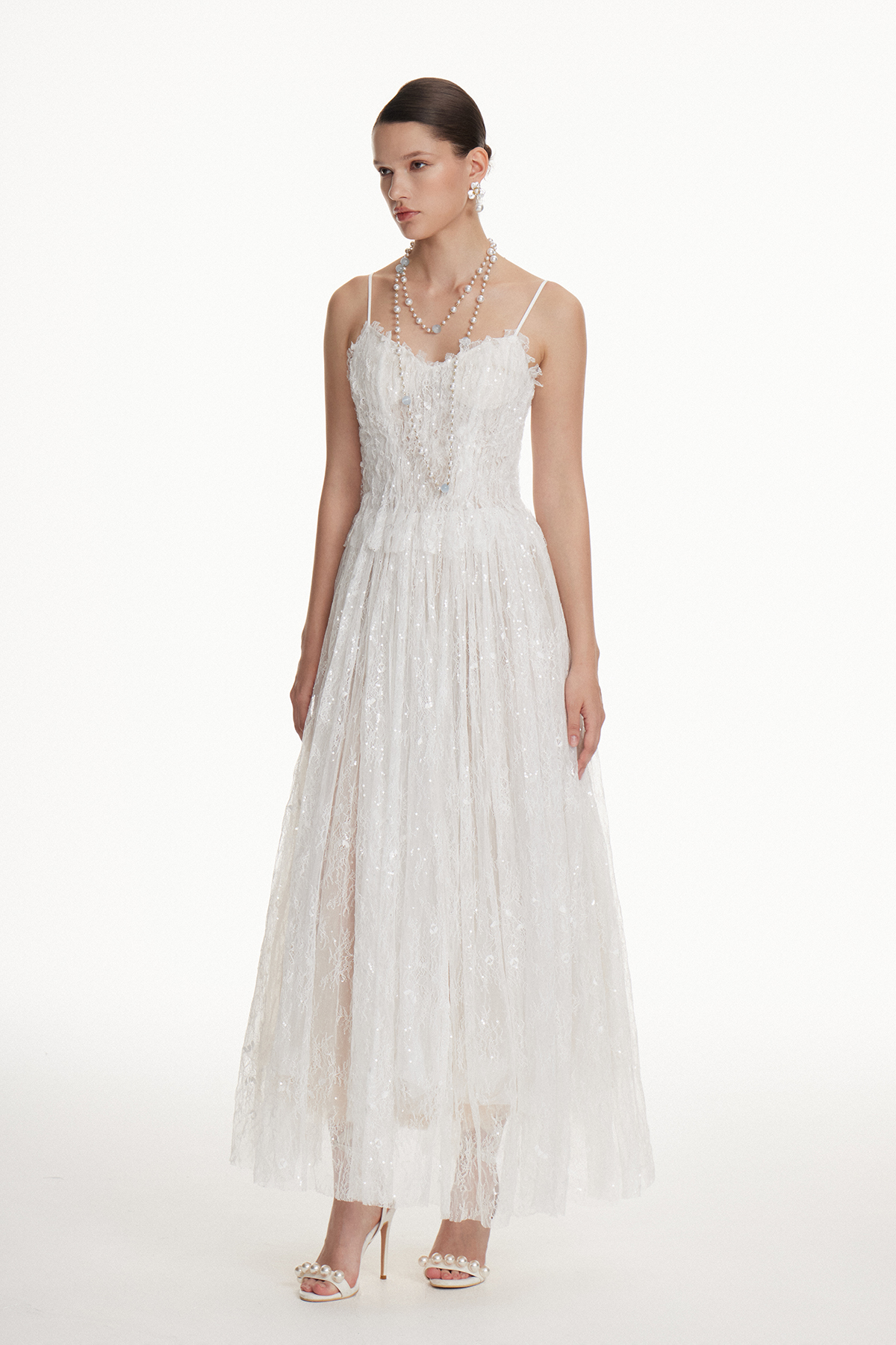 Iosephus Spaghetti Lace Maxi Dress