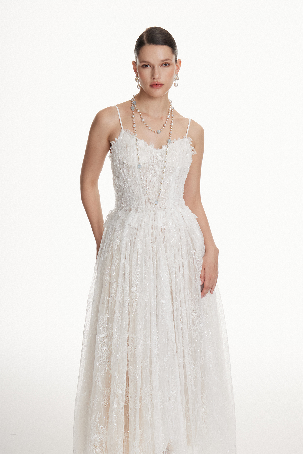 Iosephus Spaghetti Lace Maxi Dress