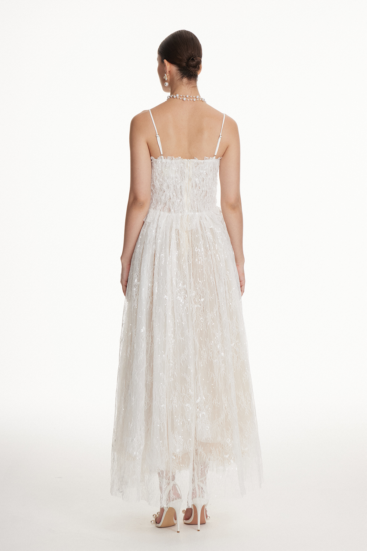 Iosephus Spaghetti Lace Maxi Dress