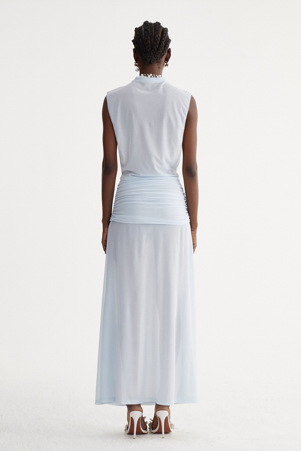 Iosif Sleeveless Mesh Maxi Dress
