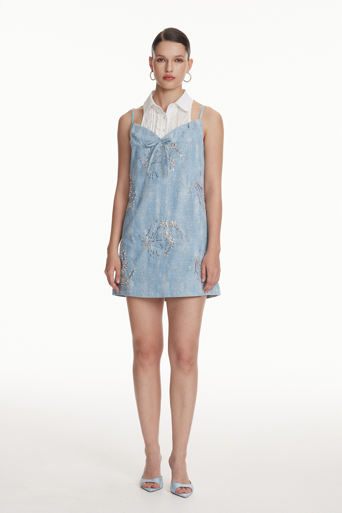 Iosifu Deconstruct Denim Mini Shirt Dress