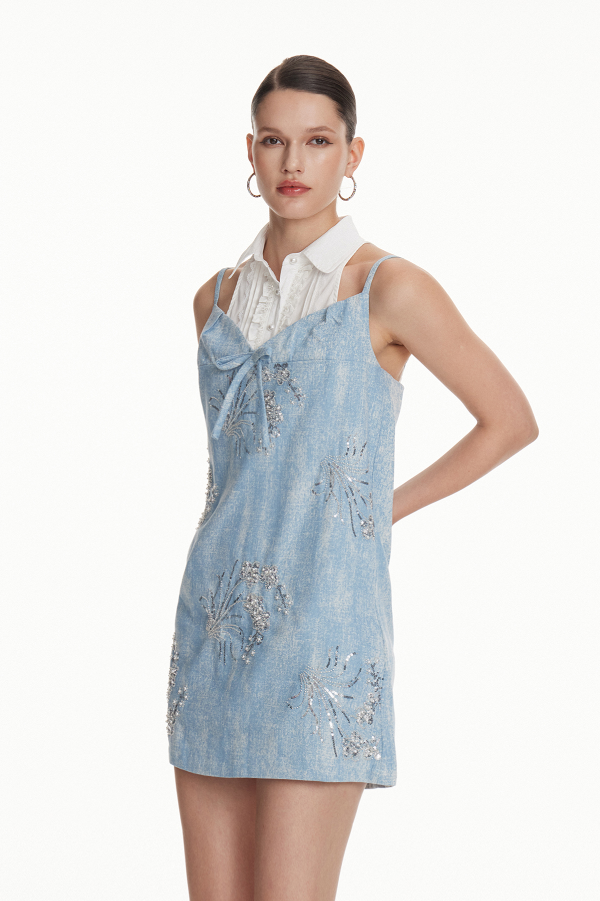 Iosifu Deconstruct Denim Mini Shirt Dress