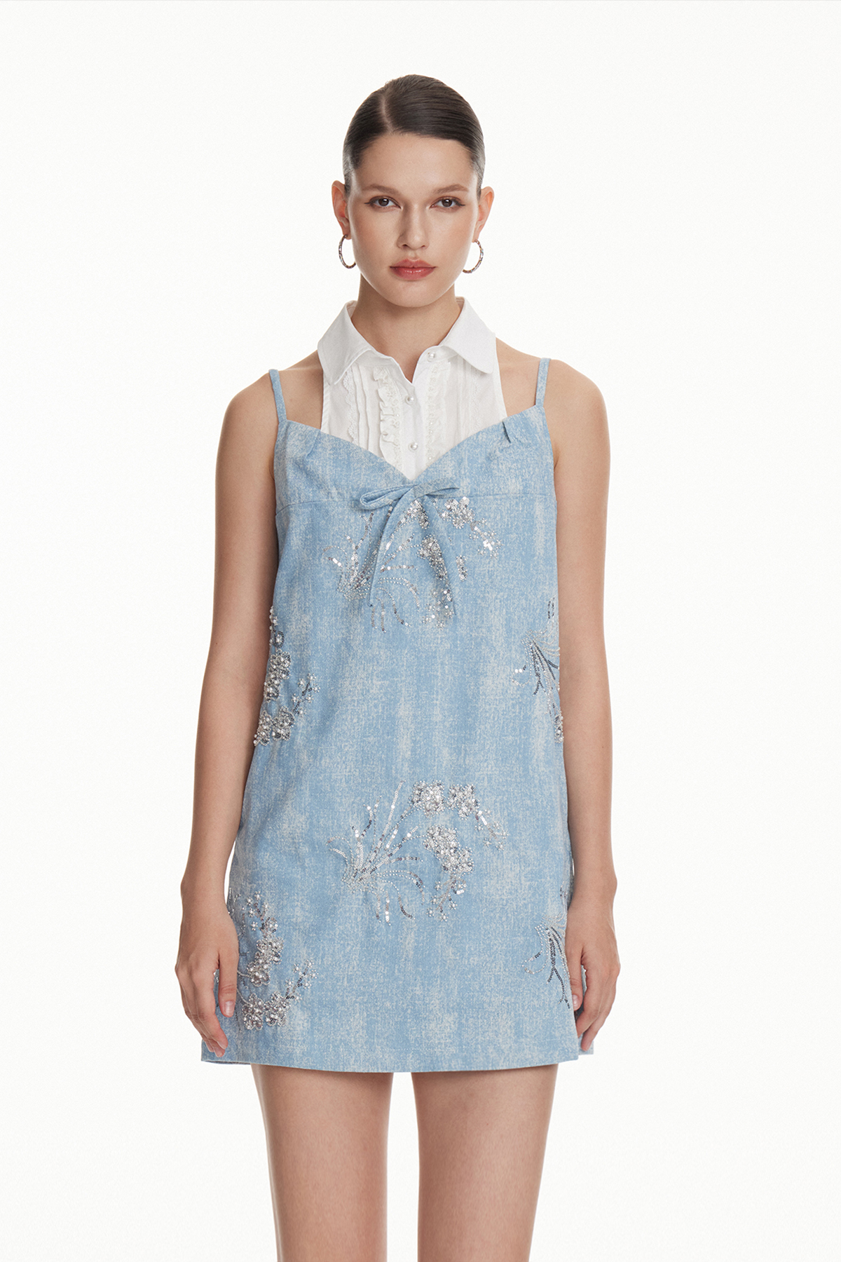 Iosifu Deconstruct Denim Mini Shirt Dress