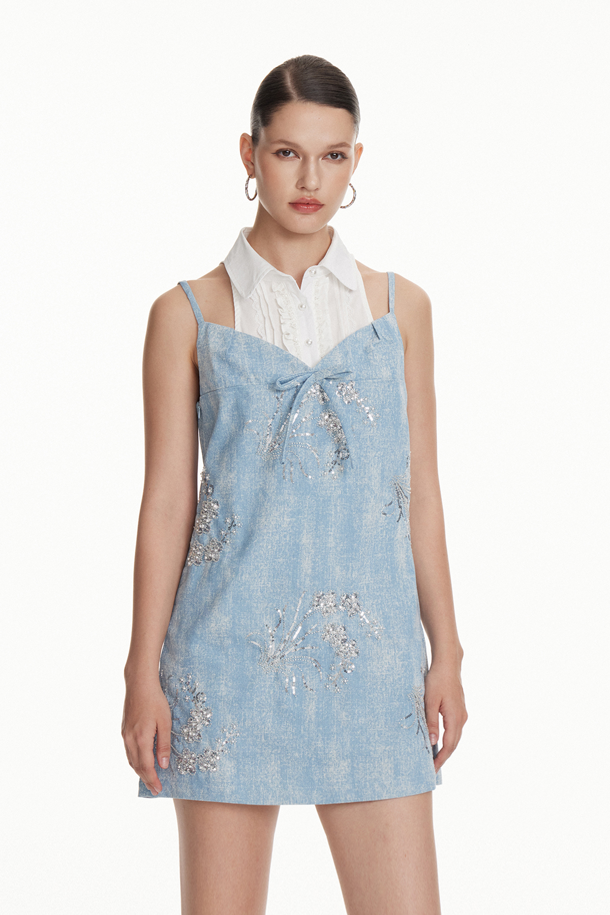 Iosifu Deconstruct Denim Mini Shirt Dress