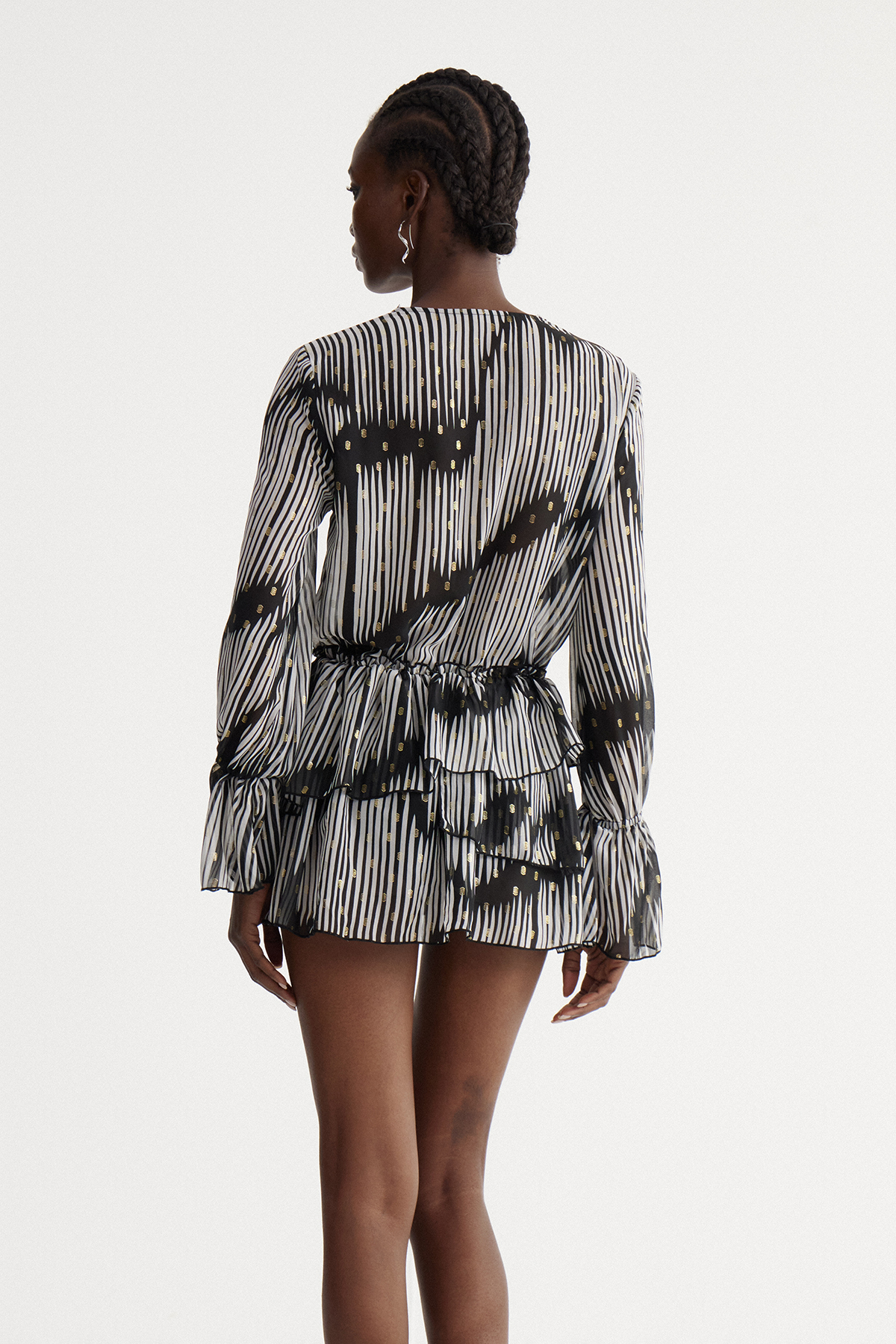 Iouda Lace Tiered Mini Dress