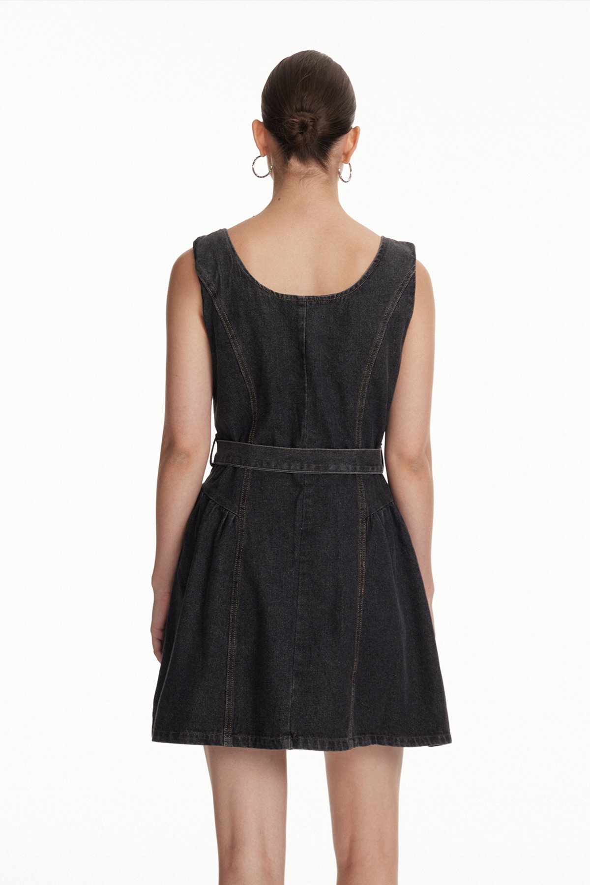 Ioudas Denim Belt Mini Dress