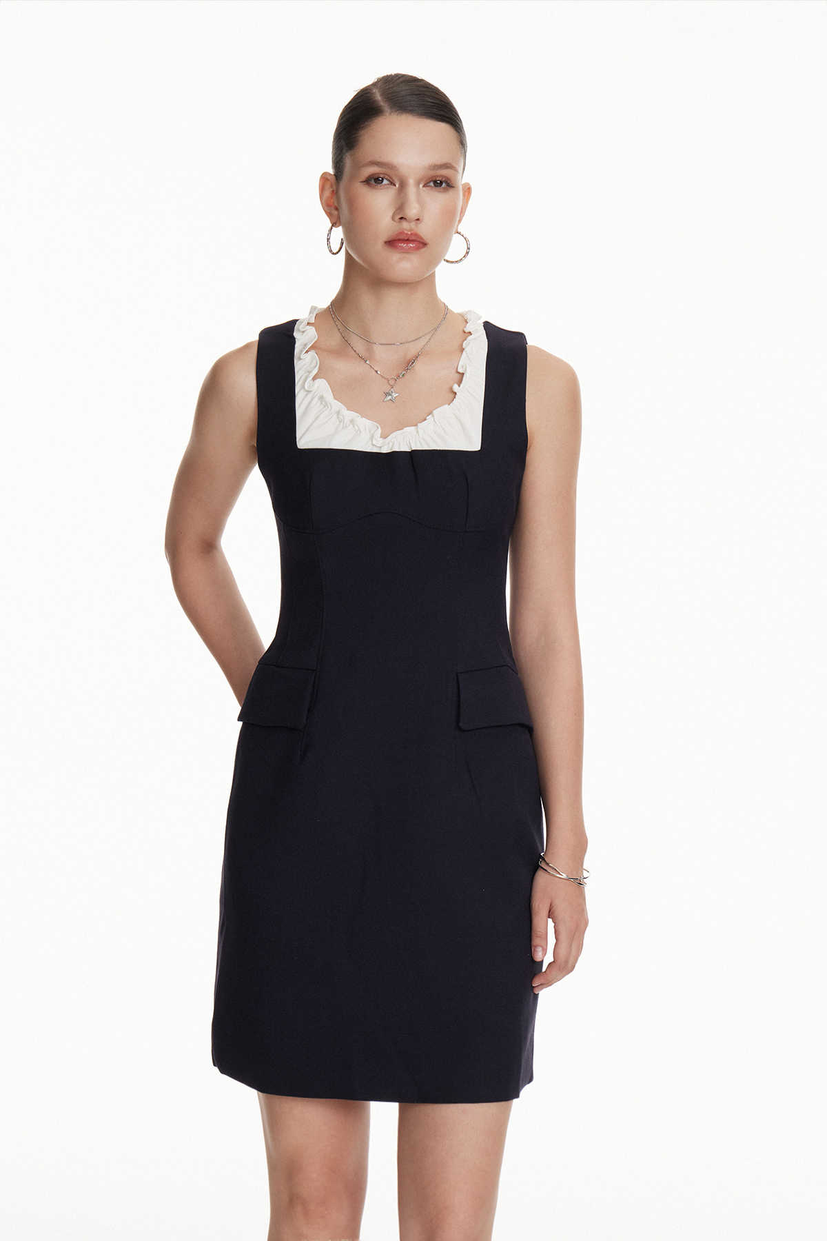 Ioudith Colorblock Ruch Mini Dress