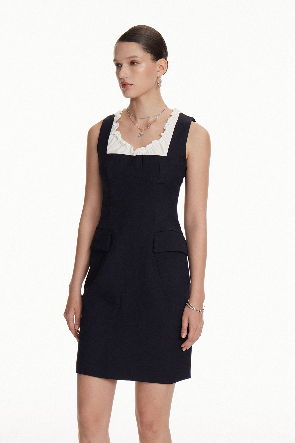 Ioudith Colorblock Ruch Mini Dress