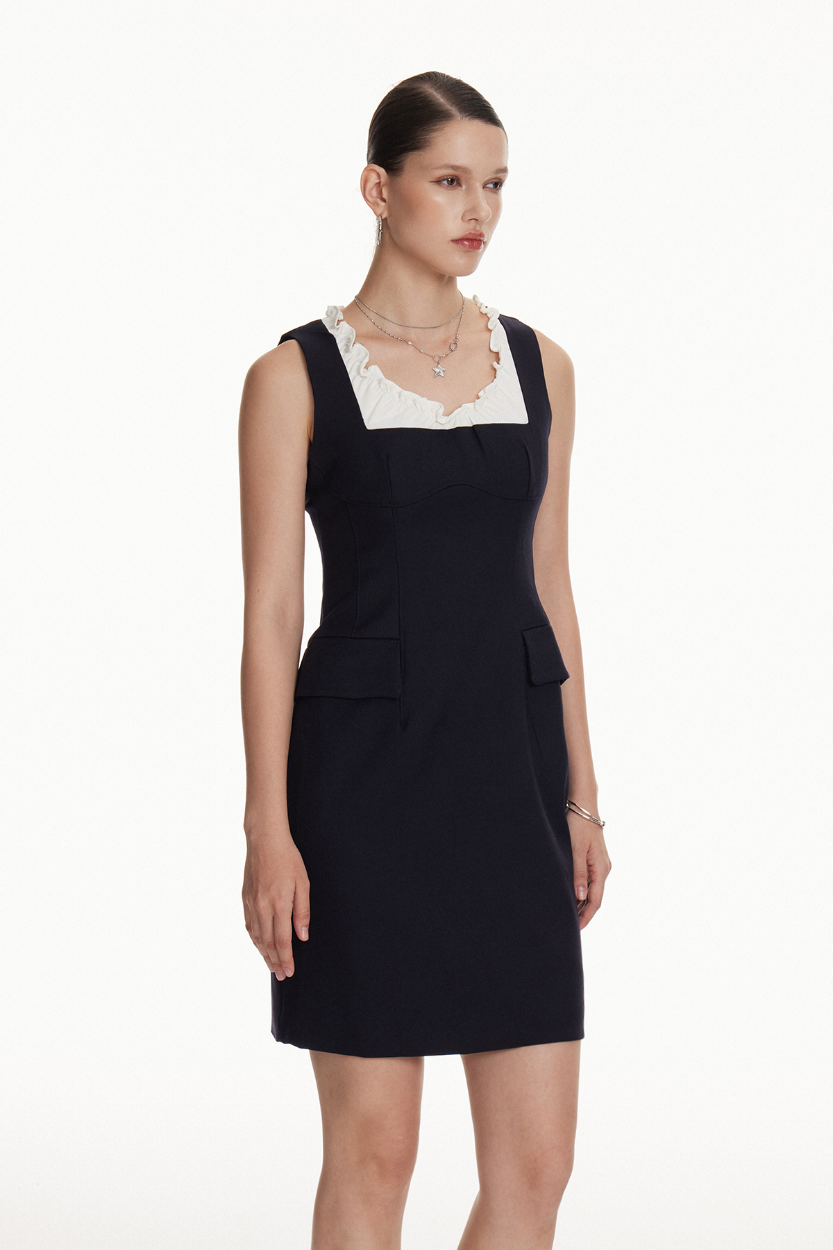 Ioudith Colorblock Ruch Mini Dress
