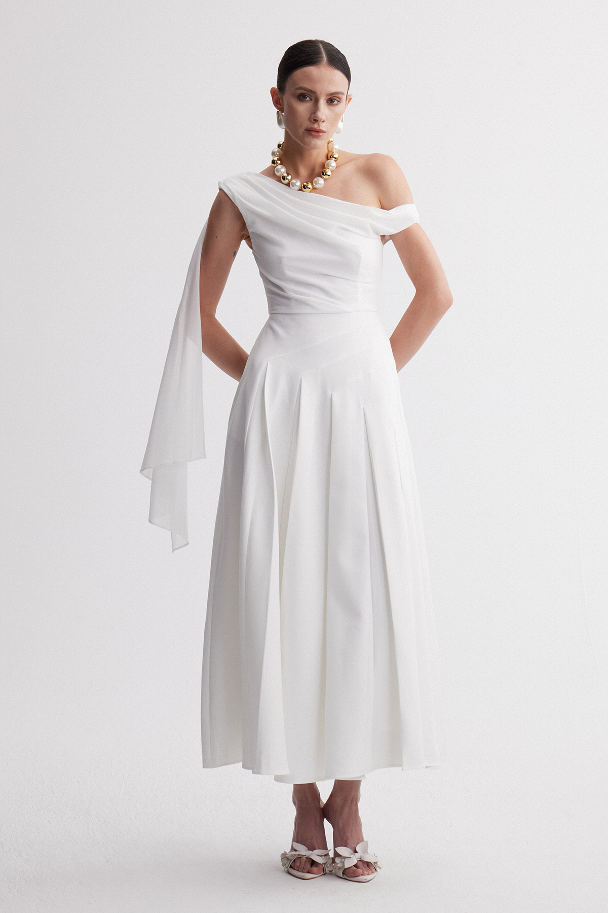 Ipek One Shoulder Fringe Maxi Dress