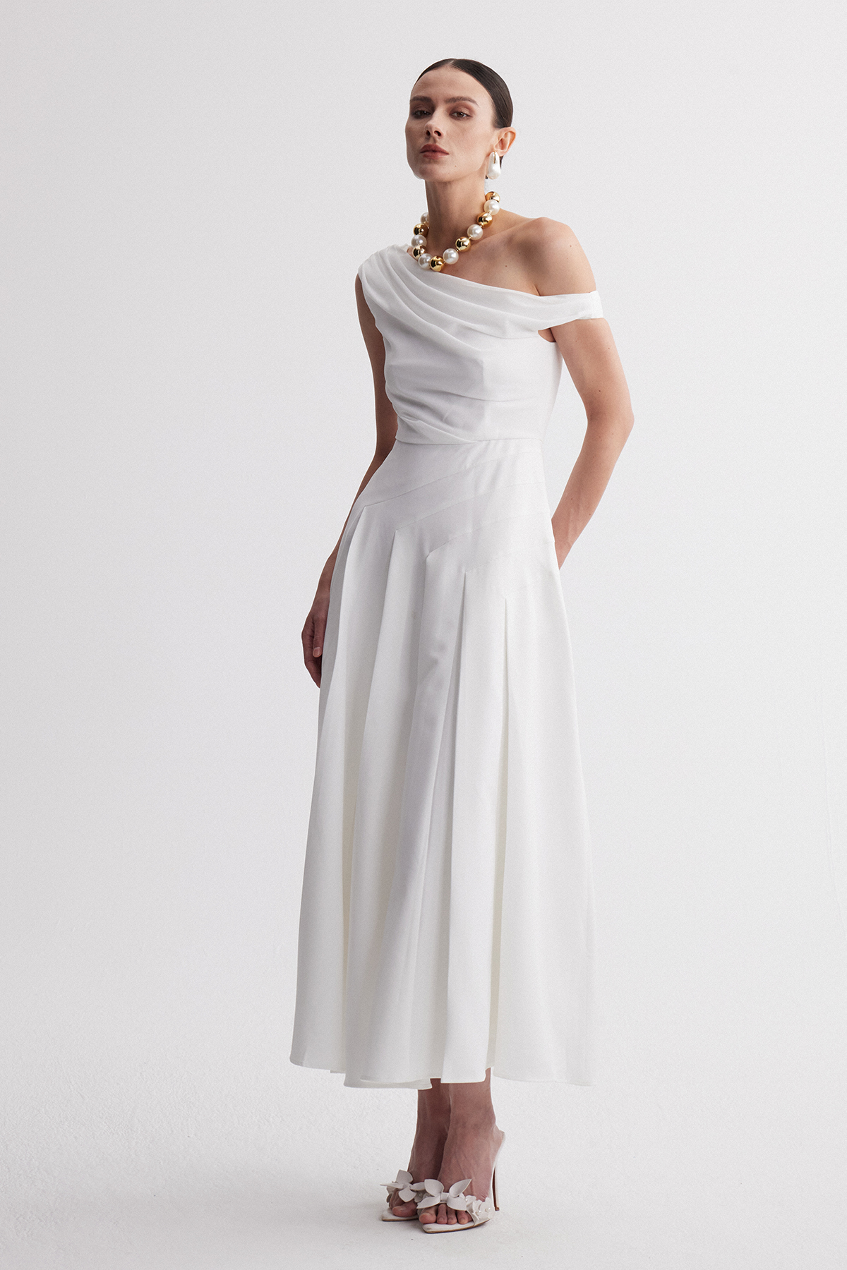 Ipek One Shoulder Fringe Maxi Dress