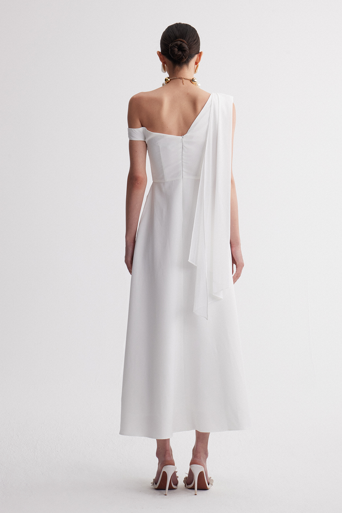 Ipek One Shoulder Fringe Maxi Dress