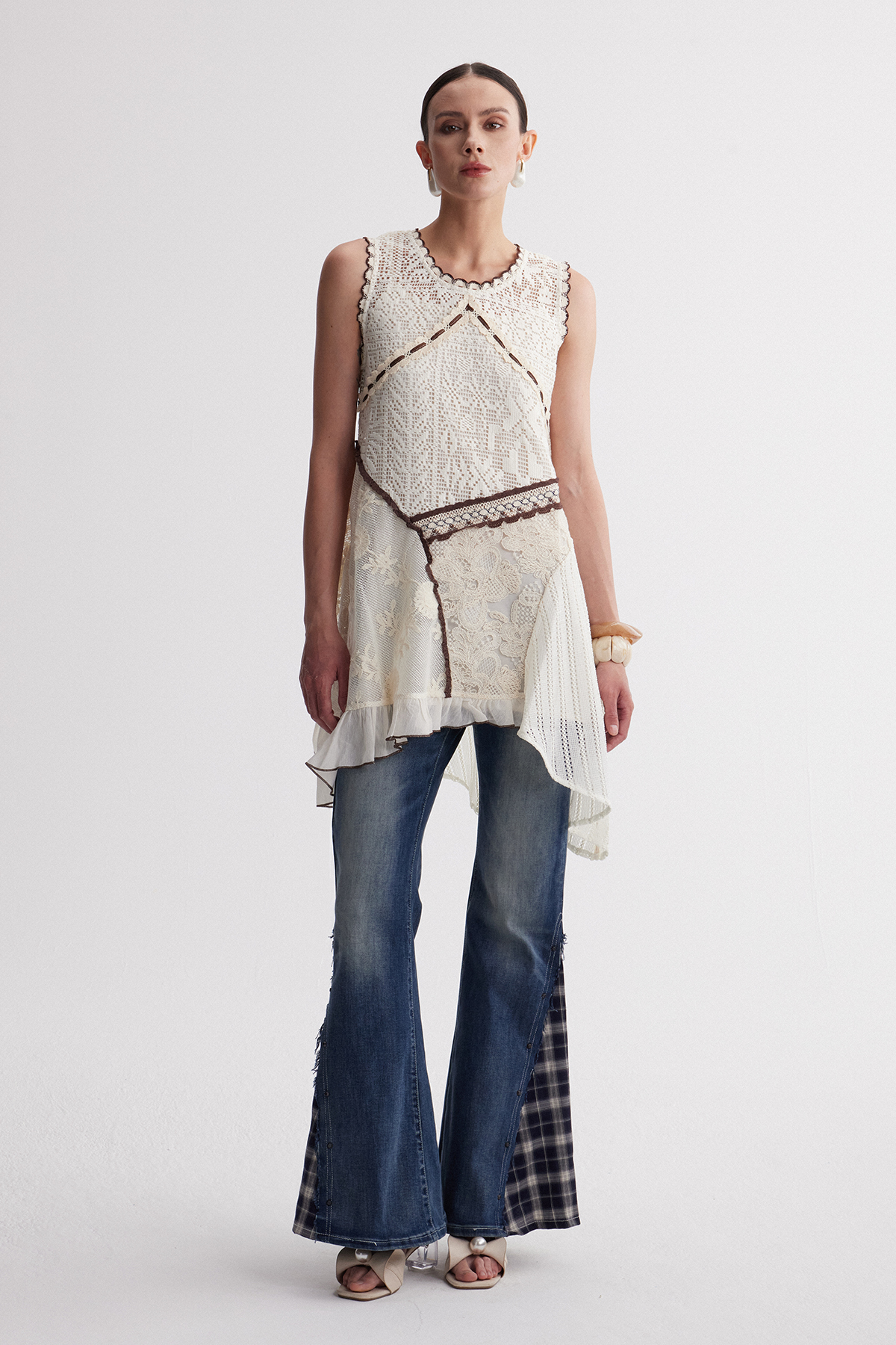 Ippolita Deconstruct Lace Ruffle Top