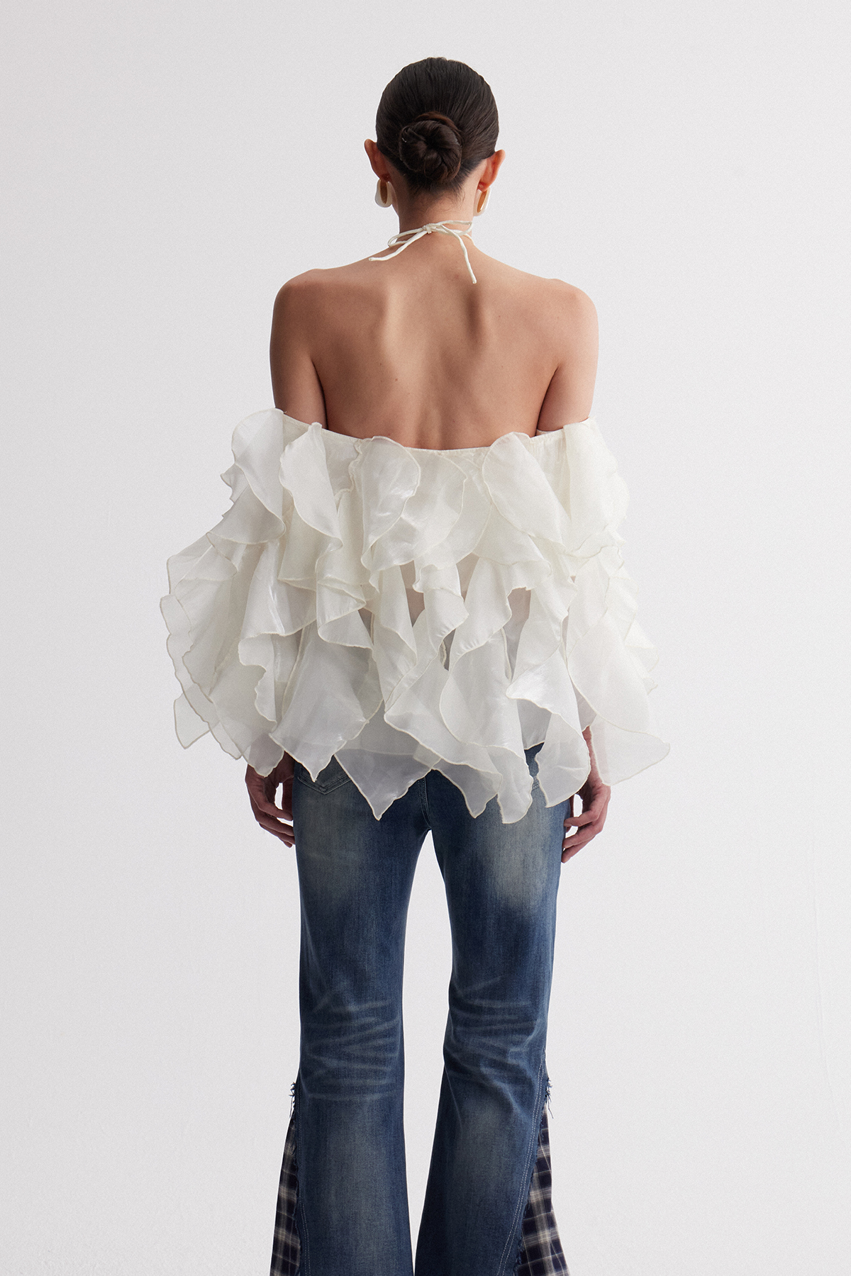 Ippolito Halter Neck Ruffle Top