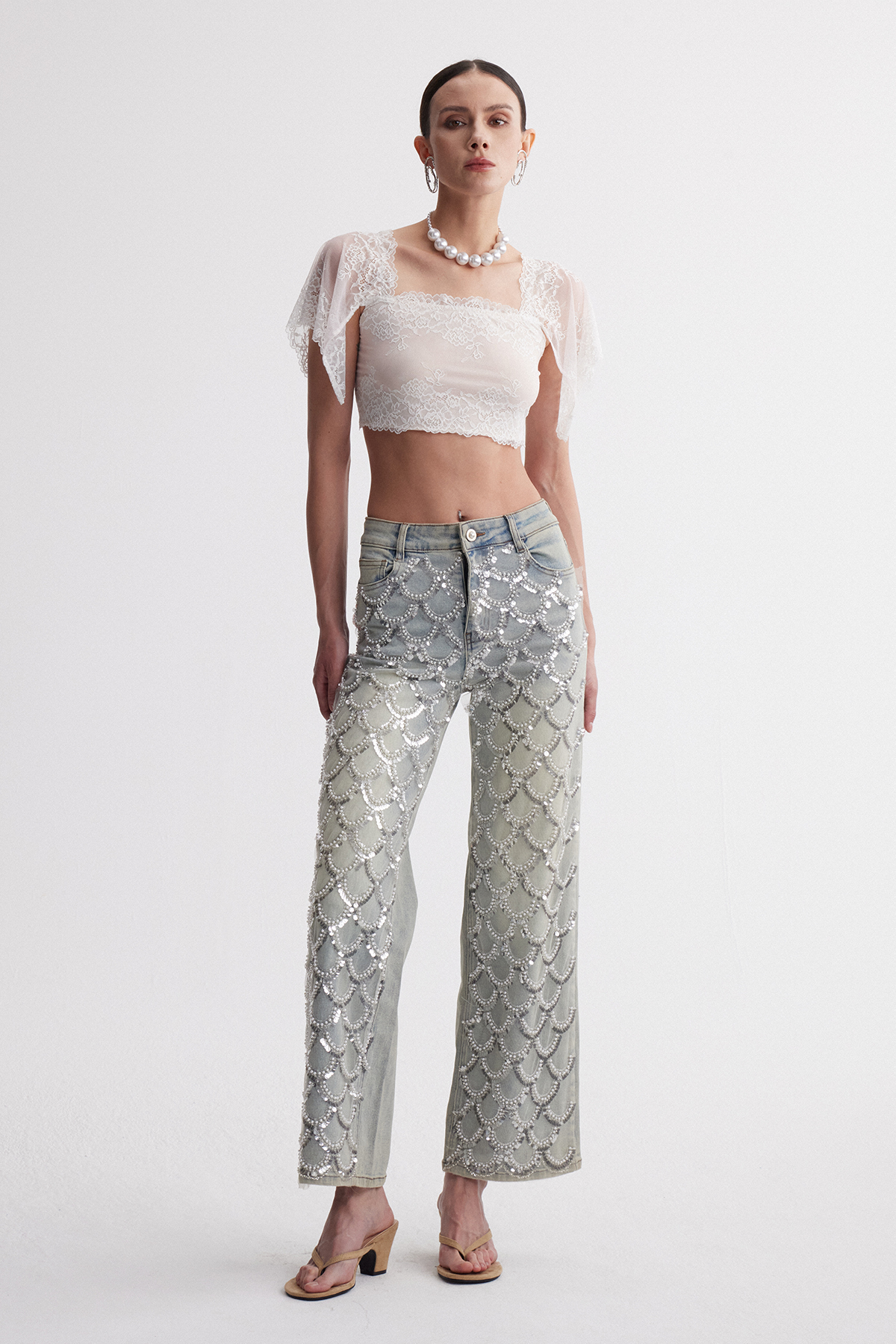 Iqbal Crop Lace Top
