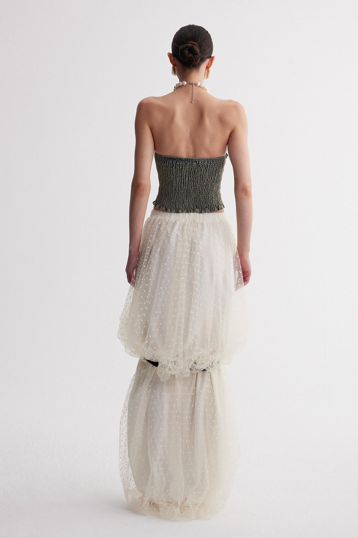 Iqaluk Dot Mesh Bubble Maxi Skirt