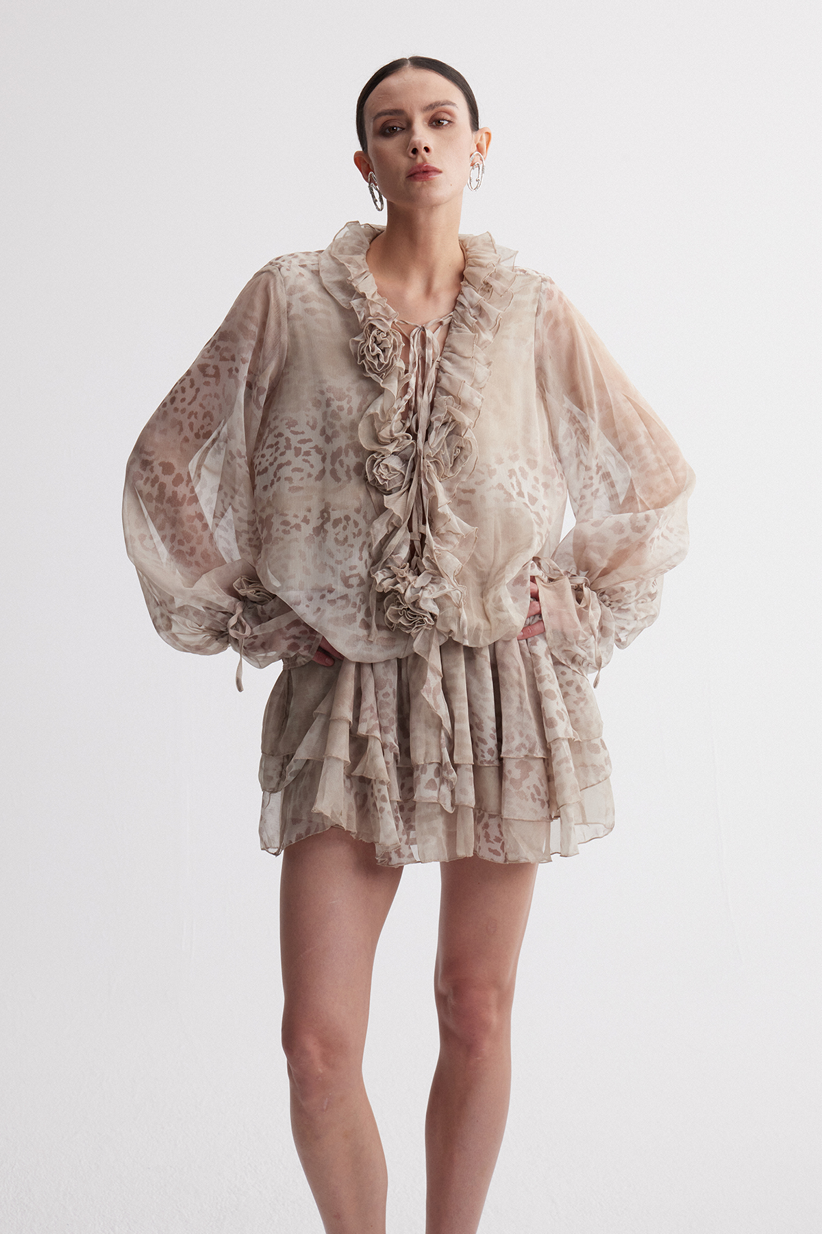 Iraci Leopard Flower Mini Dress