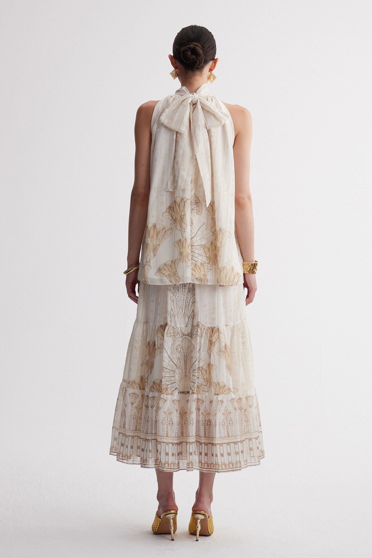 Irakli Halter Neck Print Skirt Set