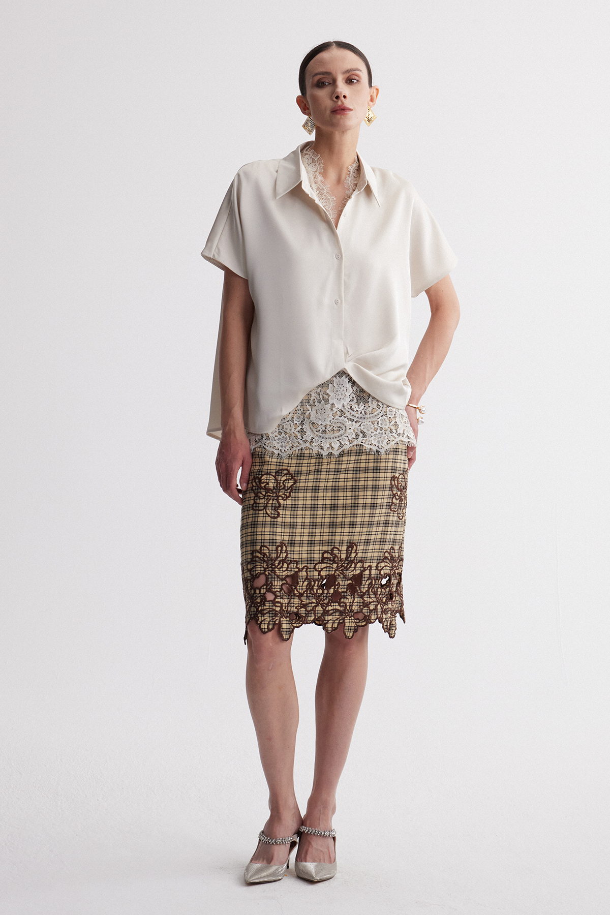 Iraklis Lace Satin Shirt