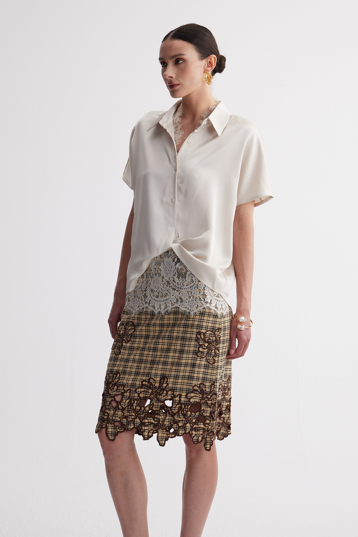 Iraklis Lace Satin Shirt