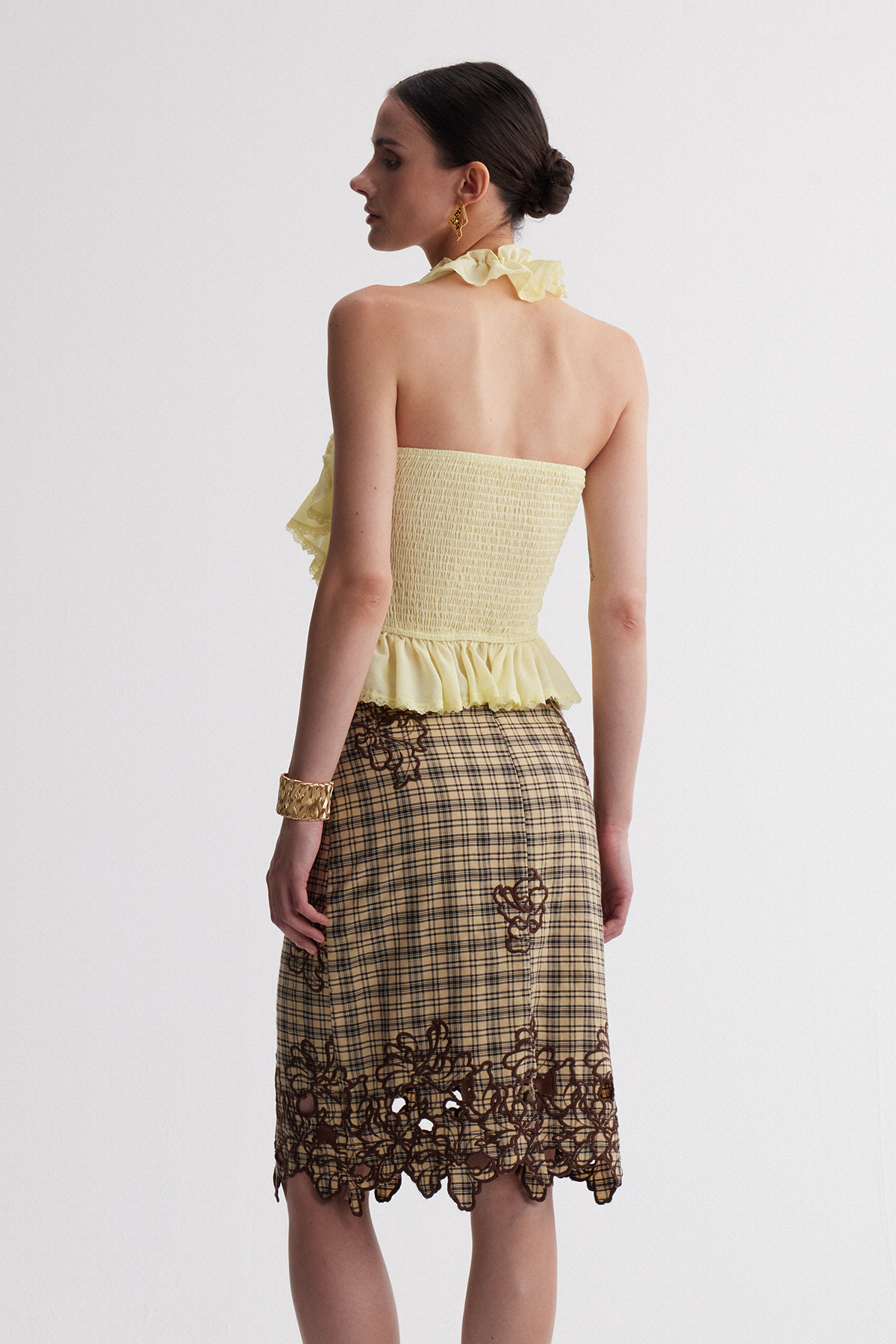 Irakliy Halter Neck Ruffle Top