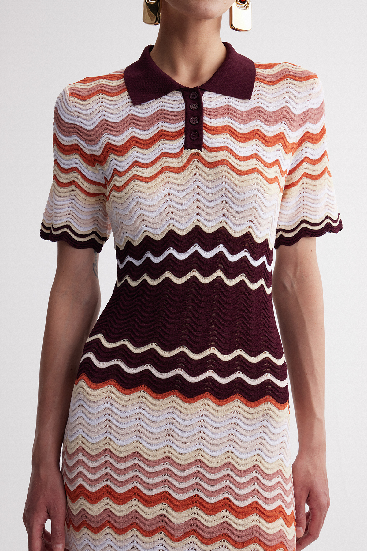 Iren Stripe Midi Shirt Dress
