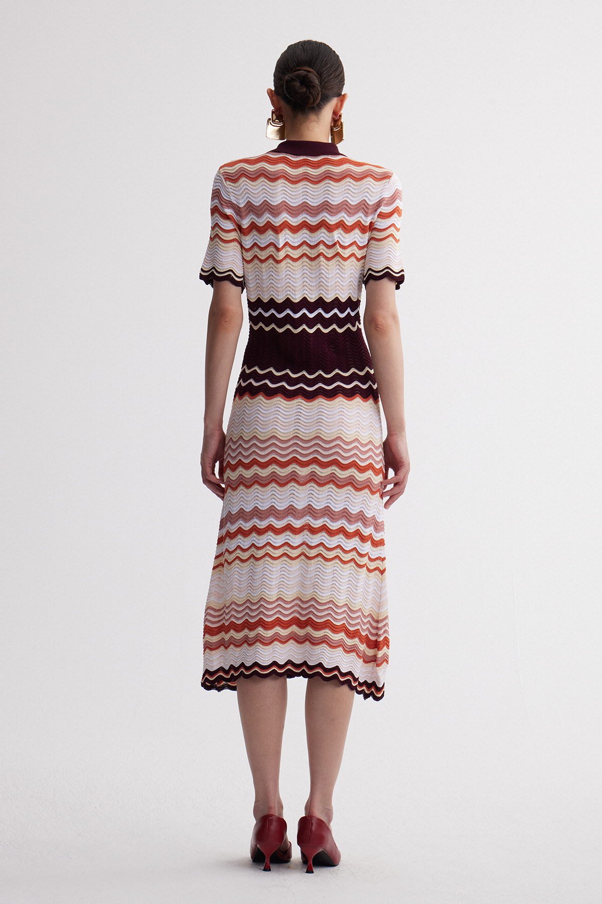 Iren Stripe Midi Shirt Dress