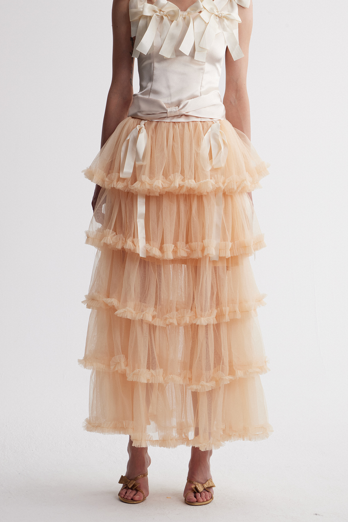 Irenaeus Bow Mesh Skirt Set