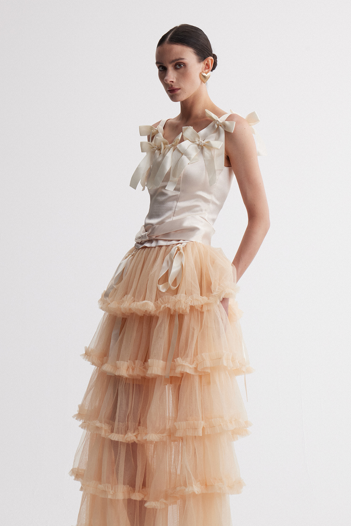 Irenaeus Bow Mesh Skirt Set