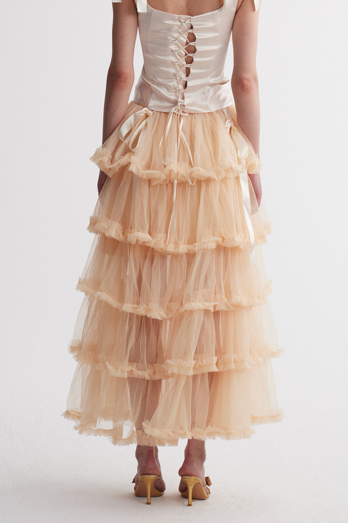 Irenaeus Bow Mesh Skirt Set