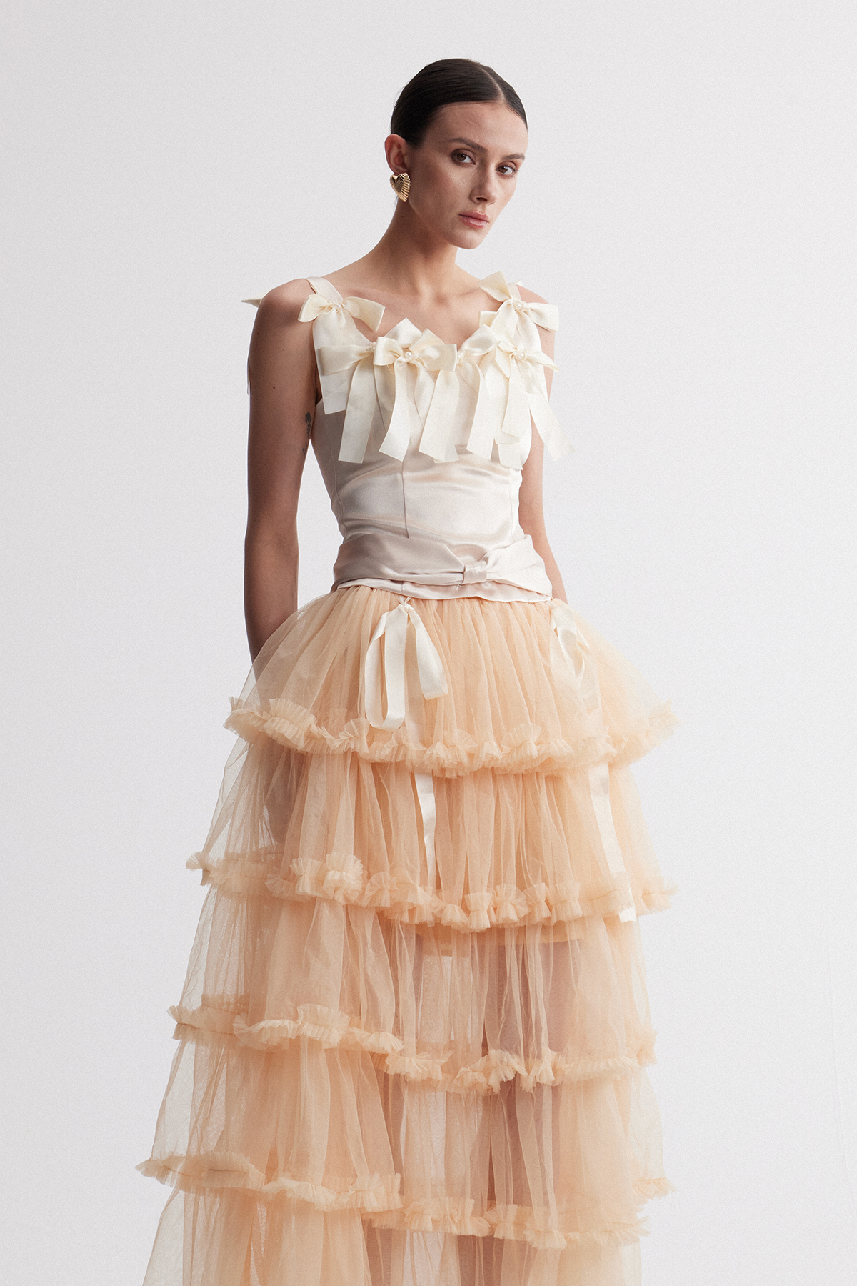 Irenaeus Bow Mesh Skirt Set