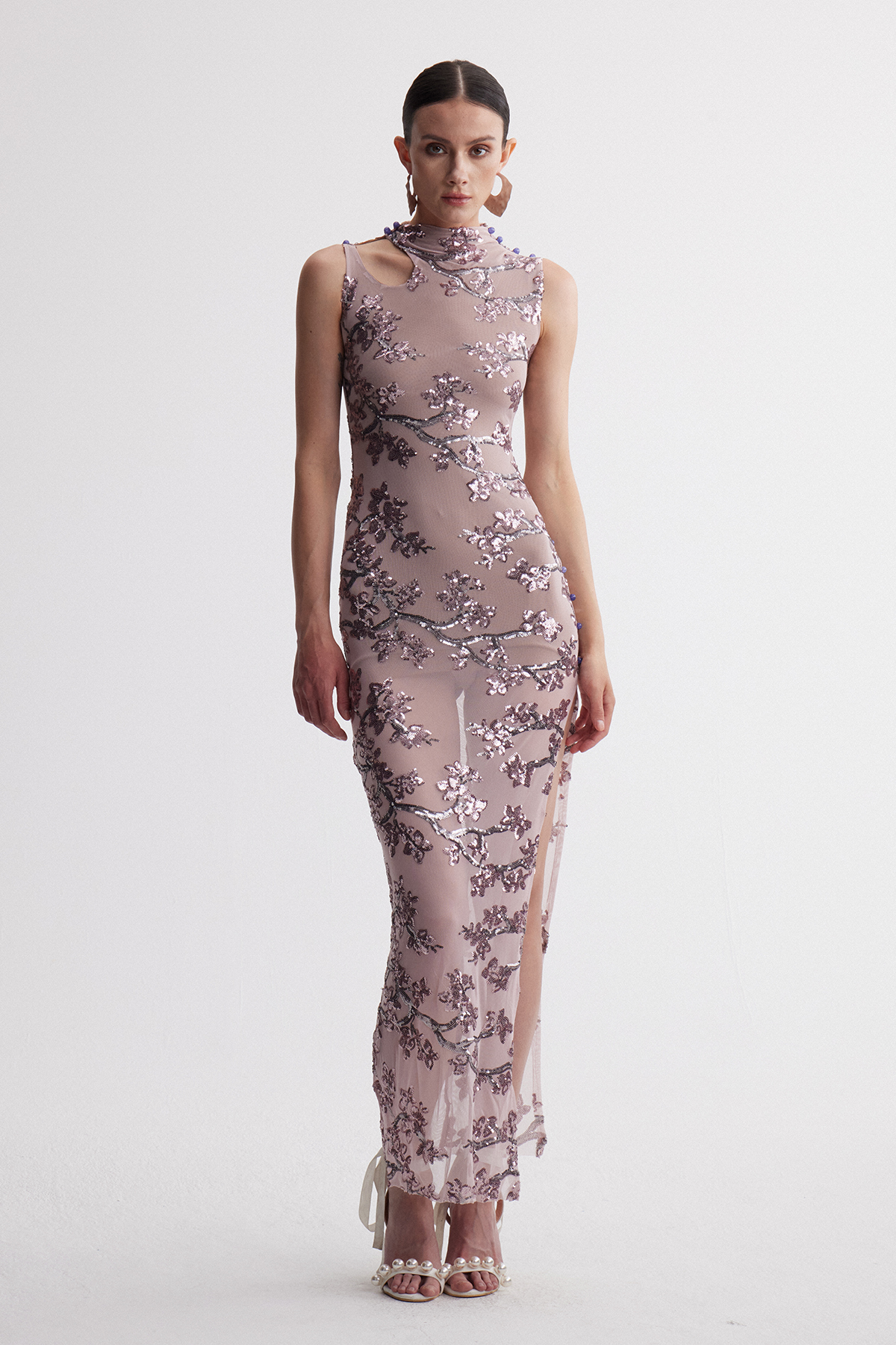 Ireneo Embroidered Qipao Maxi Dress