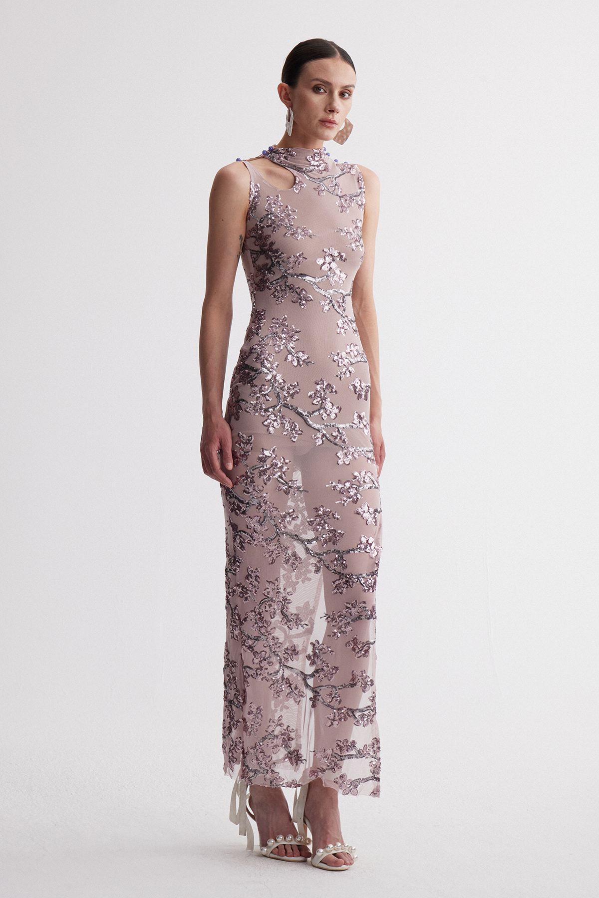 Ireneo Embroidered Qipao Maxi Dress