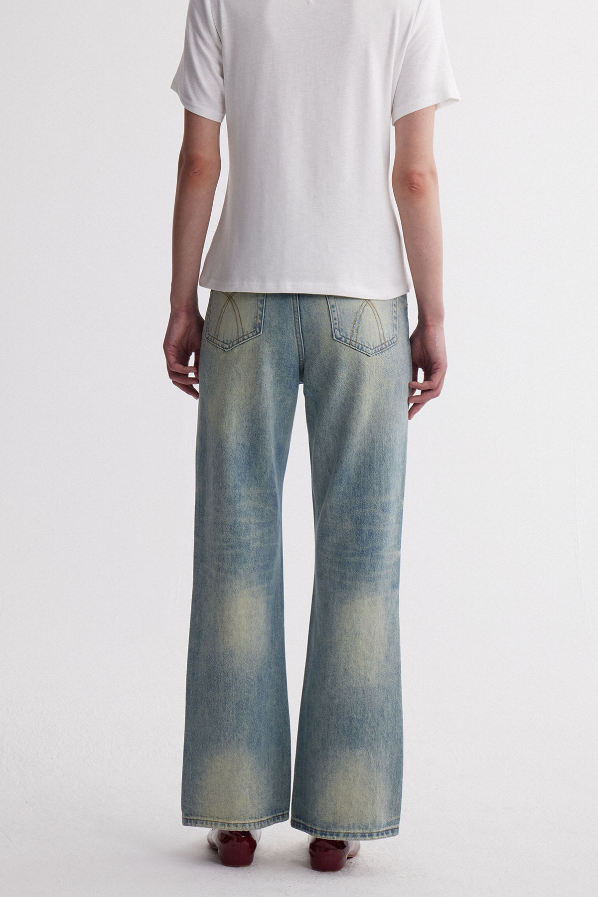 Irfan Rhinestone Barrel Jeans
