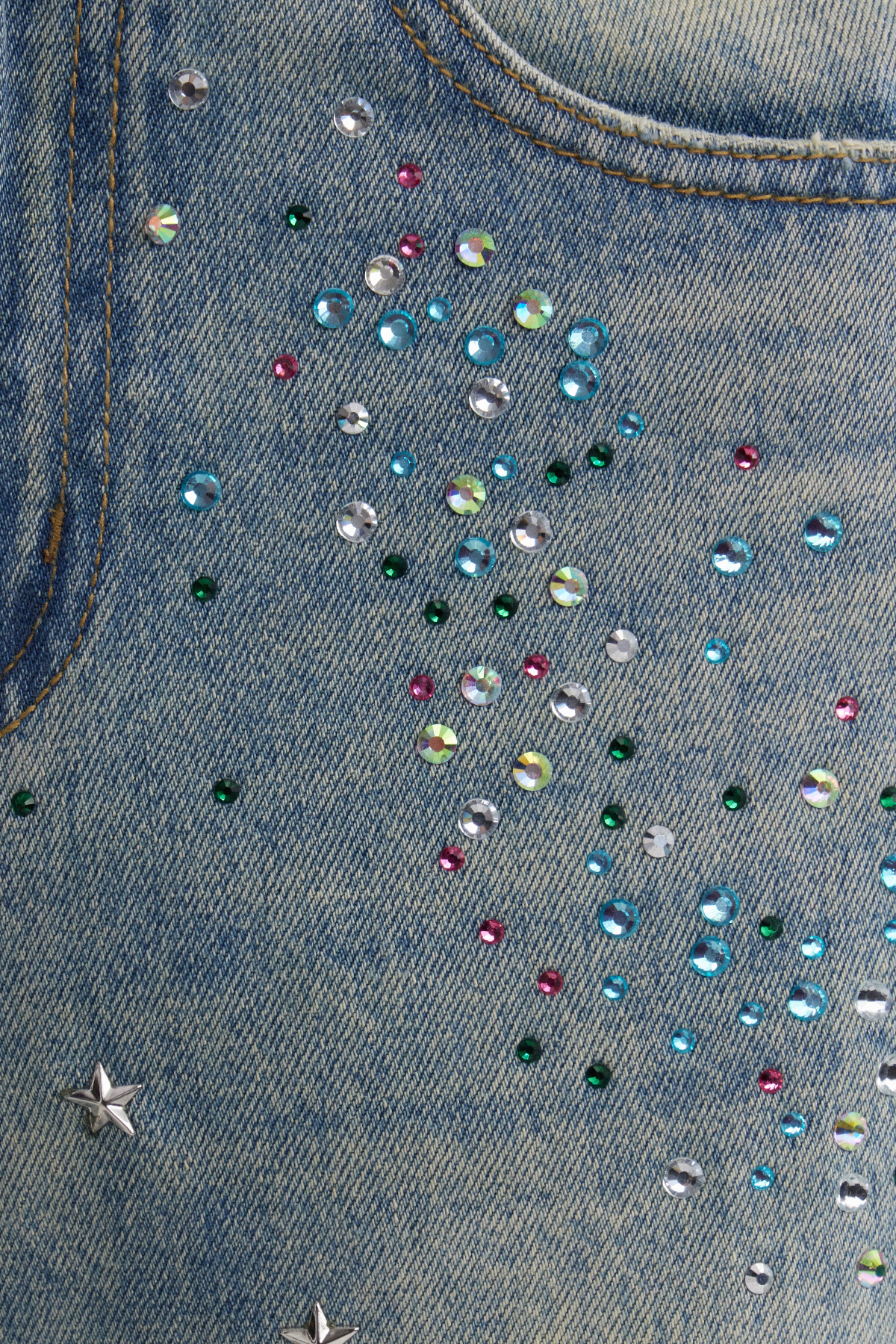 Irfan Rhinestone Barrel Jeans