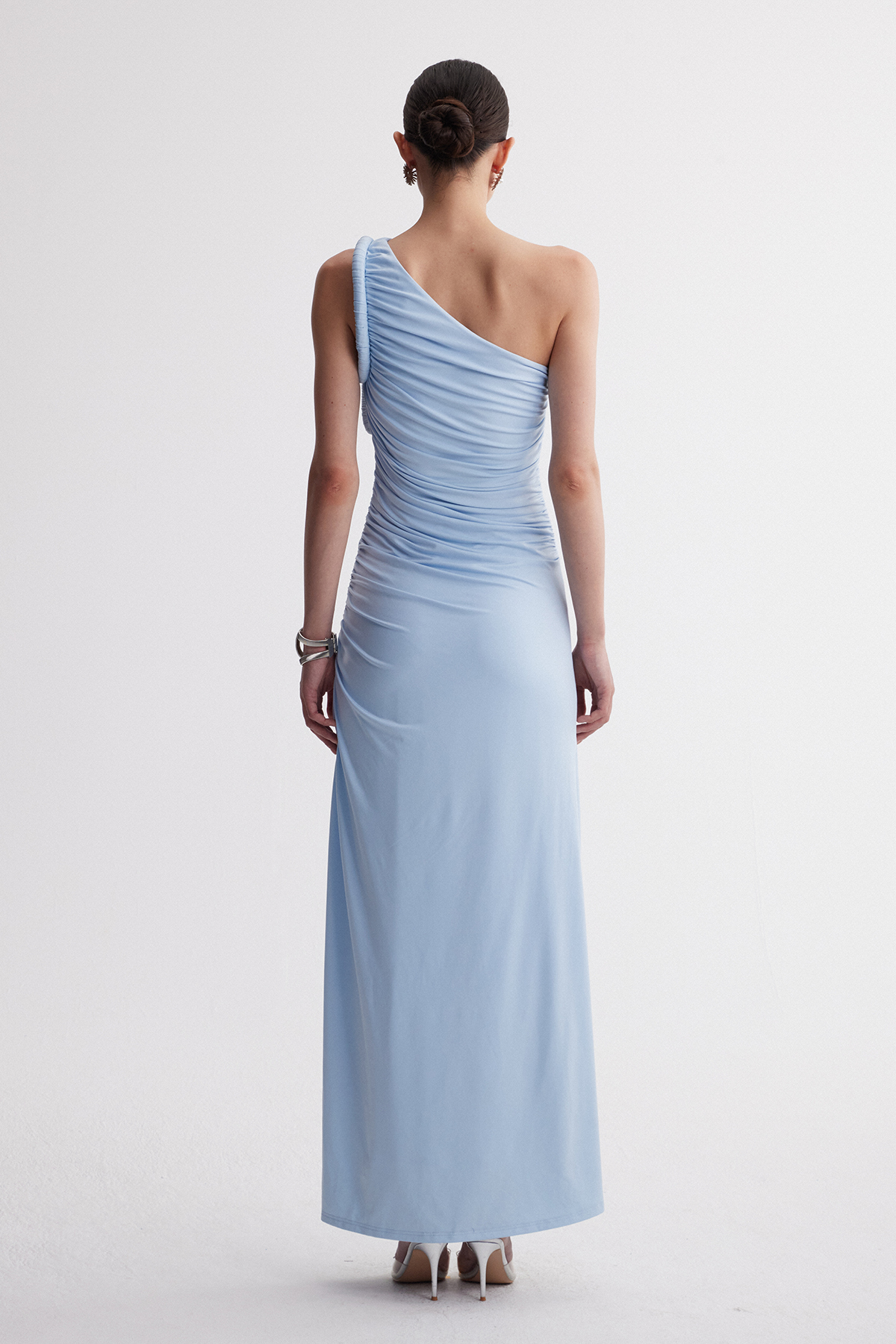 Iria One Shoulder Ruch Maxi Dress
